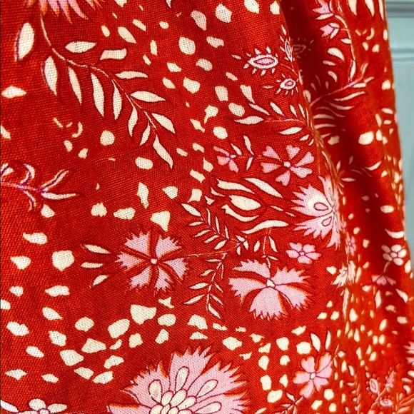 World Market Estrella Floral Dot Fall Orange Maxi Swing Dress Women’s Size S/M - Picture 3 of 13